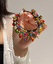 Chic Rainbow Woven Beading Tassel Charm Bracelet