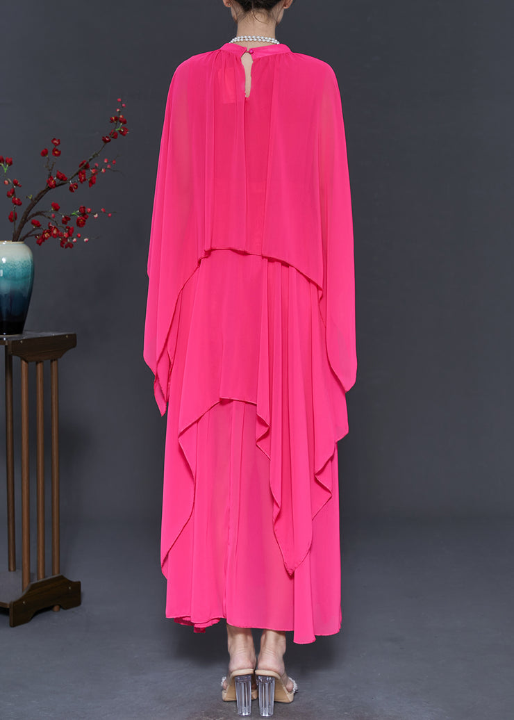 Chic Rose Asymmetrical Oversized Chiffon Women Sets Two Piece Spring