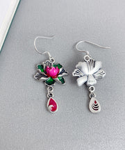 Chic Rose Sterling Silver Lotus Watch Drop Tassel Drop Earrings