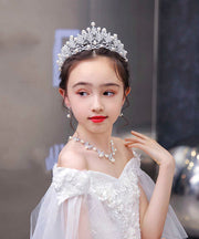 Chic Silk Alloy Zircon Pearl Hollow Out Girl Crown