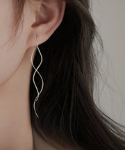 Chic Silk Sterling Silver Wave Drop Earrings