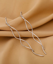 Chic Silk Sterling Silver Wave Drop Earrings