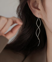 Chic Silk Sterling Silver Wave Drop Earrings