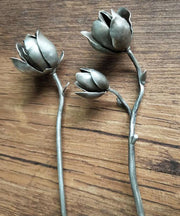 Chic Silk Sterling Silver Yulan Magnolia Hairpin