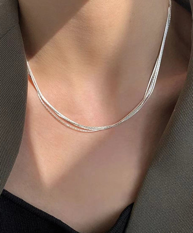 Chic Sterling Silver Layered Necklace