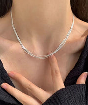 Chic Sterling Silver Layered Necklace