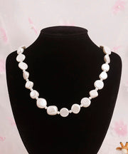 Chic White Asymmetricar Pearl Graduated Bead Necklace