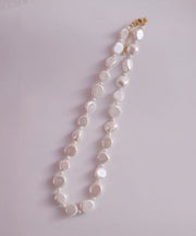 Chic White Asymmetricar Pearl Graduated Bead Necklace