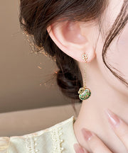 Chinese Style Gold Copper Alloy Money Bag Tassel Drop Earrings