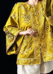 Chinese Style Gold Handmade Embroidered Coat Spring