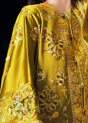 Chinese Style Gold Handmade Embroidered Coat Spring