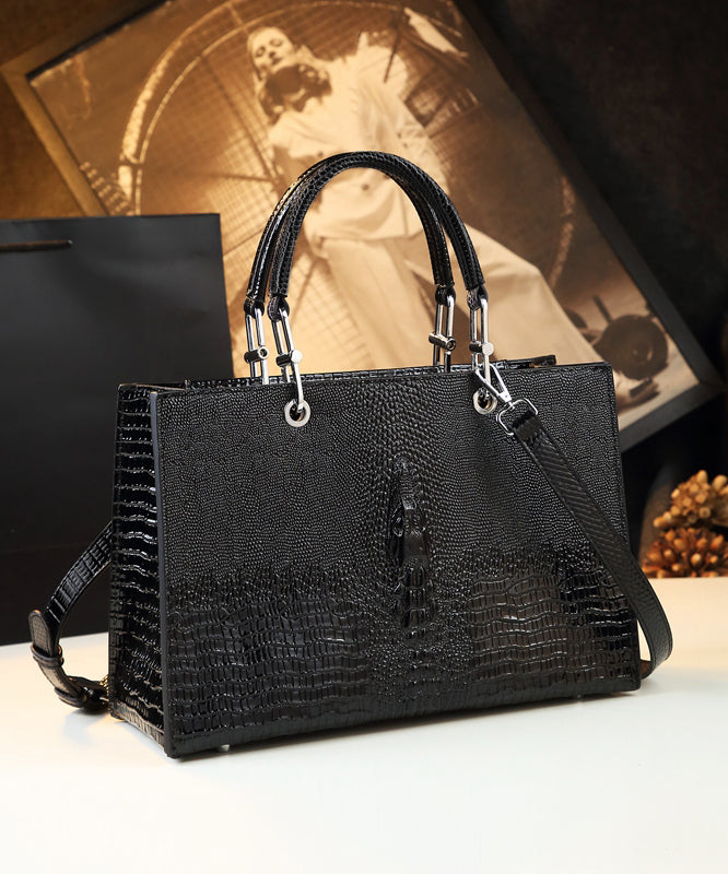 Classic Alligator Pattern Solid Durable Faux Leather Women Handbags