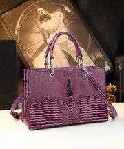 Classic Alligator Pattern Solid Durable Faux Leather Women Handbags