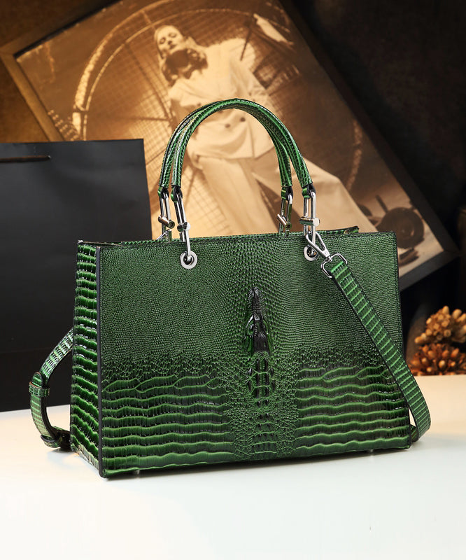 Classic Alligator Pattern Solid Durable Faux Leather Women Handbags