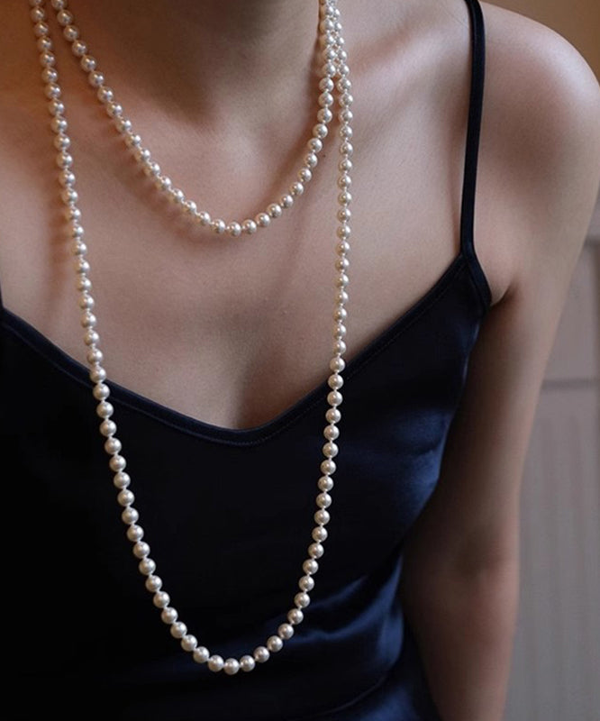 Classy Alloy Multi Layer Pearl Beading Pendant Necklace