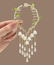 Classy Alloy Zircon Lily Of The Valley Tassel Hairpin