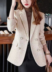 Classy Apricot Double Breast Woolen Coat Spring