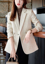 Classy Apricot Double Breast Woolen Coat Spring