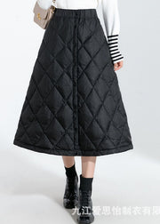 Classy Black Button Duck Down Skirt Winter