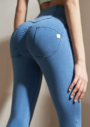 Classy Blue High Waist Denim Capri Dri Fit Leggings