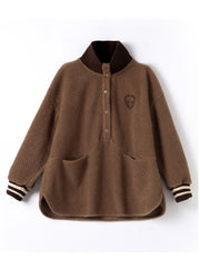 Classy Chocolate Oversized Cotton Sweatshirts Top Spring