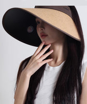 Classy Coffee Patchwork Cotton Blended Sun Hat