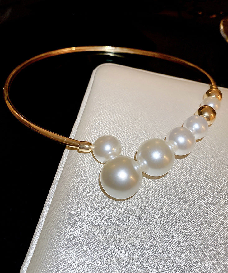 Classy Gold Copper Overgild Pearl Choker