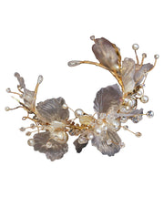 Classy Gold Tulle Crystal Pearl Floral Girl Hairpin