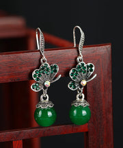 Classy Green Butterfly Zircon Agate Drop Earrings