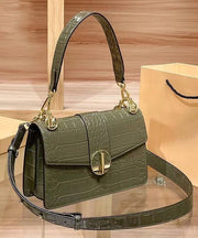 Classy Green Durable Calf Leather Satchel Bag Handbag