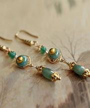 Classy Green Jadeite Jade Drop Earrings