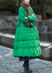 Classy Green Oversized Pockets Duck Down Down Jacket Winter