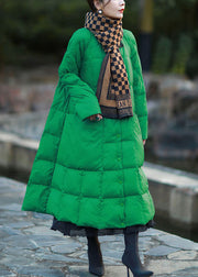 Classy Green Oversized Pockets Duck Down Down Jacket Winter