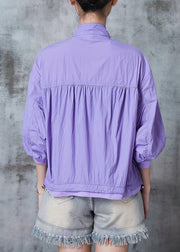 Classy Purple Zip Up Spandex UPF 50+ Jackets Summer