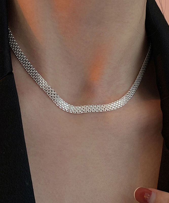 Classy Silk Stainless Steel Sequins Collar Necklace