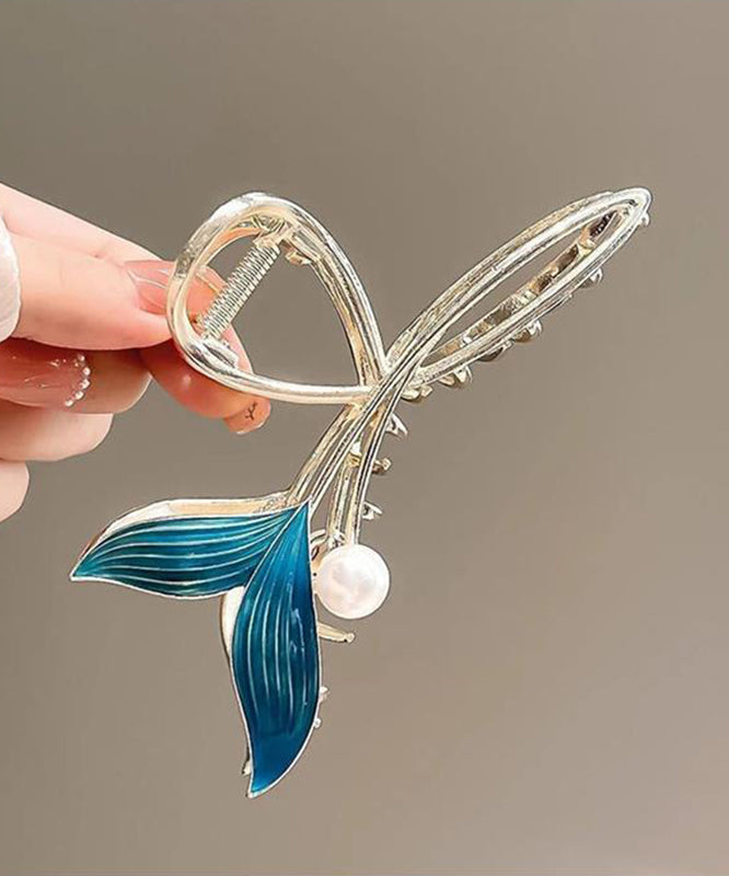 Classy Whale Tail Hair Claw Pearl Shark Clip Headdress Hairpin