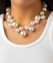 Classy White Stainless Steel Pearl Pendant Necklace