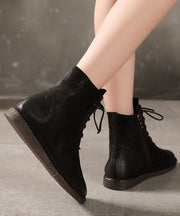 Chocolate Boots Suede Elegant Cross Strap Boots