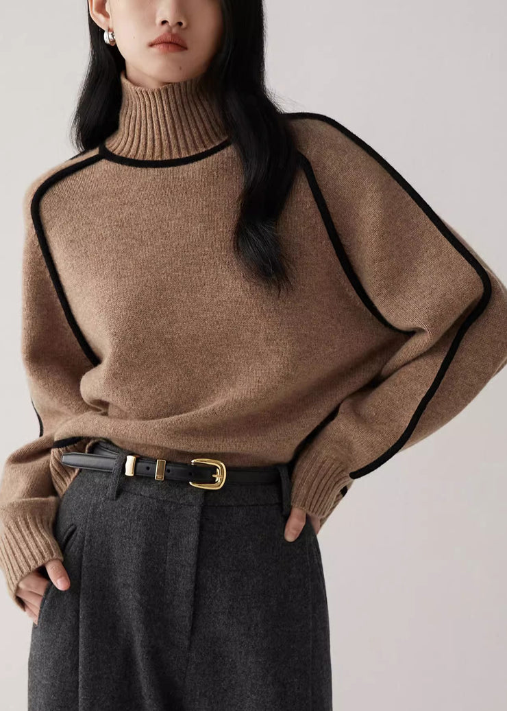 Coffee Original Design Knit Sweaters Turtleneck Spring