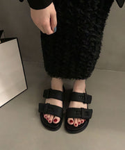 Coffee Slide Sandals Platform Comfortable Splicing Buckle Strap