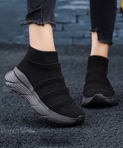 Coffee Splicing Platform Breathable Soft Flat Shoes