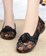 Comfortable Red Splicing Cotton Embroidery Flat Feet Shoes