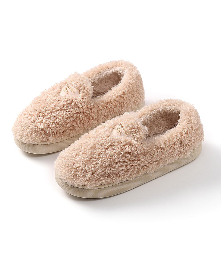 Comfortable Soft Pink Faux Fur Flat Shoes