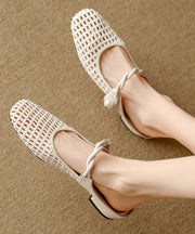 Comfortable Splicing Beige Breathable Mesh Slide Sandals