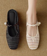 Comfortable Splicing Beige Breathable Mesh Slide Sandals