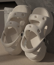 Comfortable White Hollow Out Peep Toe Sandals Platform