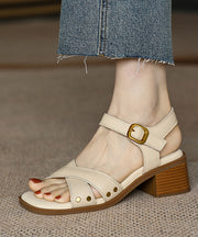 Comfy Brown Cross Strap Peep Toe Sandals Shoes