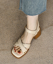 Comfy Brown Cross Strap Peep Toe Sandals Shoes