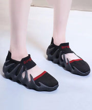Comfy Splicing Flat Feet Shoes Black Breathable Mesh