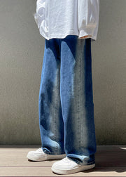 Cool Blue Gradient Pockets Denim Pants Men Apparel Fall